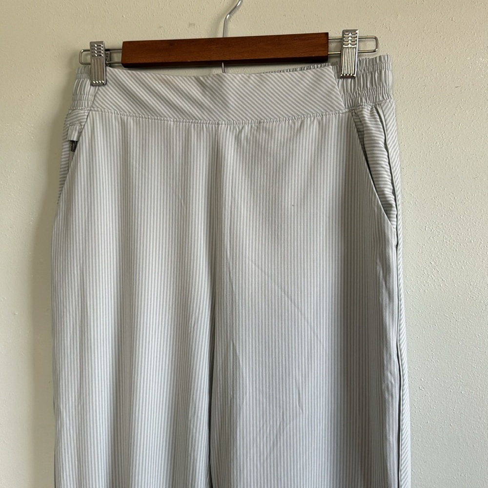 Athleta white  Gray green striped Track Joggers - Picture 4 of 13